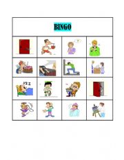 English Worksheet: Action Verbs Bingo