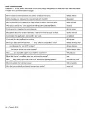 Past Tense worksheet