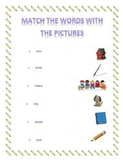 English Worksheet: MATCH THE WORDS 