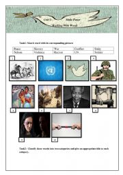 English Worksheet: make peace