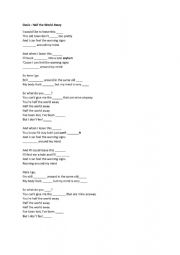 English Worksheet: Oasis - Half the world away