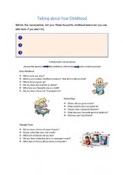 English Worksheet: Conversation - Childhood Memories