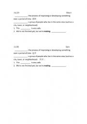 English Worksheet: word of the day