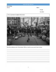 English Worksheet: Writing practice (new holiday) for Wida test levels III or IV