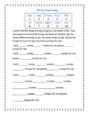 English Worksheet: Ice Cream Shop 1-10