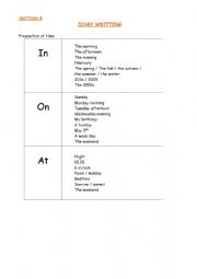 English Worksheet: diary writing 