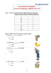 Possessive adjectives worksheet