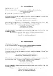 English Worksheet: How to Write a Speech