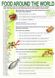 English Worksheet: EUROPEAN FOOD IN THE EYES OF AMERICAN KIDS. Video lesson.