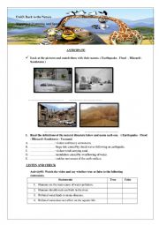 English Worksheet: natural disasters