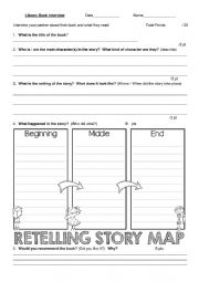 English Worksheet: Book Report Interview