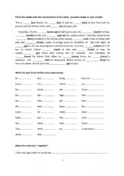 English Worksheet: present simple and past simple