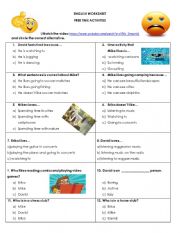 English Worksheet: free time listening activity youtube 