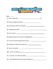 English Worksheet: Avengers Scavenger Hunt Clues