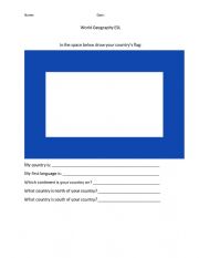 English Worksheet: World Geography Flag activity (students country)