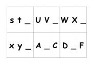 English Worksheet: Missing Letter Alphabet flashcards