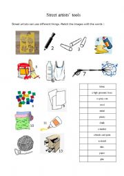 English Worksheet: Street artiststools