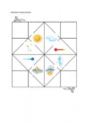 English Worksheet: Weather Cootie Catcher