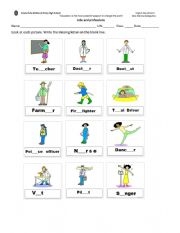 English Worksheet: jobs and professions