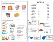 English Worksheet: practice numbers, healthy habits