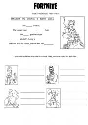 English Worksheet: Fortnite worksheet (Physical description)