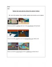 English Worksheet: leisure activities/holiday places and transport 