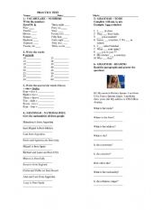 English Worksheet: PRACTICE TEST