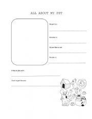 English Worksheet: all about my pet