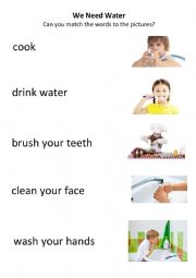 English Worksheet: We Need Water