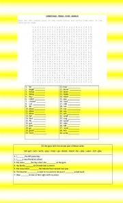 English Worksheet: Irregular verbs word search