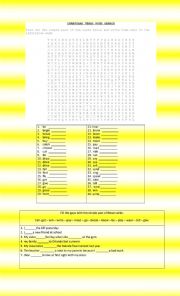 Irregular verbs word search