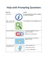 English Worksheet: Help with Prompting Questions