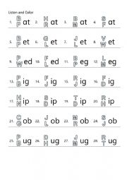 CVC Initial Sound  Listen and Color