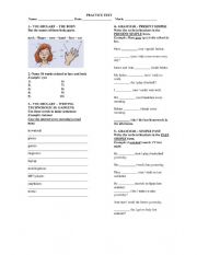 English Worksheet: PRACTICE TEST