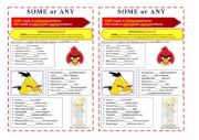 English Worksheet: some and any