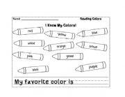 English Worksheet: COLORS