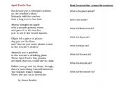 English Worksheet: April Fool Poem