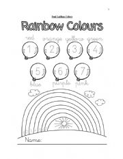 English Worksheet: Rainbow colour