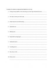 English Worksheet: Participial Adjectives