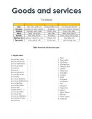 English Worksheet: goods and services