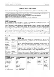 English Worksheet: Writing a Narrative