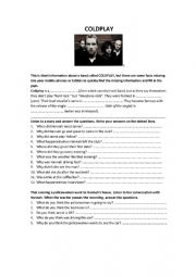 English Worksheet: Coldplay 