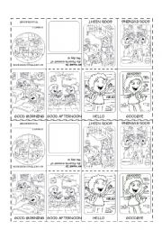 English Worksheet: Greetings Mini Book