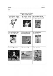 English Worksheet: SPORTS PICTURE DICTIONARY