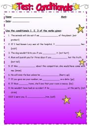 English Worksheet: test: conditionals