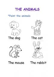 English Worksheet: THE ANIMALS