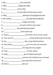 English Worksheet: auxiliary verbs mixed tenses