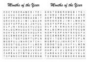 Months of the Year - Word Search