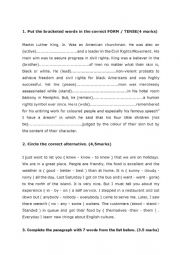 English Worksheet:  grammaer and vocabulary 3rd formers tunisia