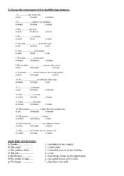 Irregular verbs - Multiple choice sentences